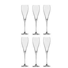 Jogo C/06 Taças De Cristal Espumante 280Ml Athenas Classic Alumina Crystal