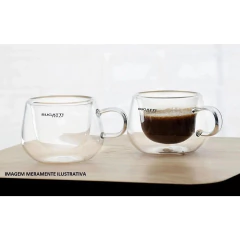 Conjunto C/ 2 Xícaras De Chá Parede Dupla Com Alça 200ml Bugatti na internet