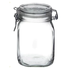 pote de vidro com tampa hermético com trava de metal