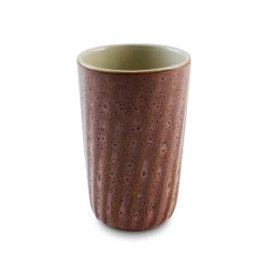 Copo de cerâmica rosa orgânico da Ceraflame Gourmet, com design texturizado e interior claro.