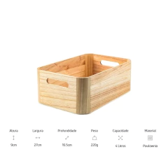 Caixa Domo 4L 16 x 27 x 8,9cm Paulownia OU - comprar online