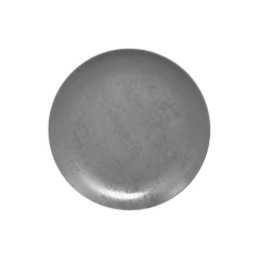 Prato De Porcelana Redondo Raso 29cm Sem Borda Shale Cinza Rak Porcelanas
