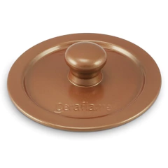 tampa de cerâmica cobre para caçarola com o pegador em formato bolinha