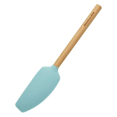 Espátula de Silicone Batedora C/ Cabo de Madeira De Bamboo Azul KitchenAid na internet