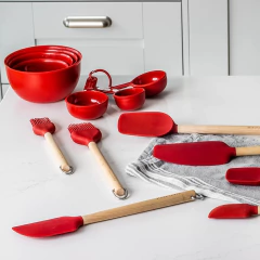 Espátula Batedora Silicone Cabo De Madeira Luxo Kitchenaid - comprar online