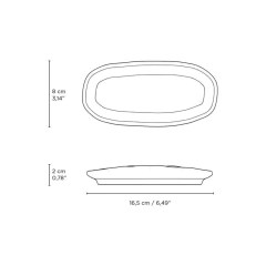 Travessa Oval Rasa Mini Orgânico New White 16,5x8cm Porto Brasil - Manufakt