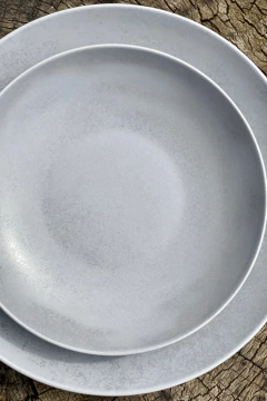 Prato De Porcelana Redondo Raso 21cm Sem Borda Shale Cinza Rak Porcelanas - comprar online