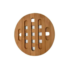 descanso de panela de madeira redondo 