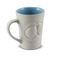 Caneca De Cerâmica 300ml Zé Rostress Ceraflame Gourmet Branco Fosco/Azul Bebe