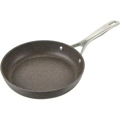 frigideira vinte e quatro centímetros de alumínio cinza com cabo em aço inox 