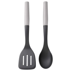 Kit Com Espátula Vazada E Colher Clássica Cinza KitchenAid