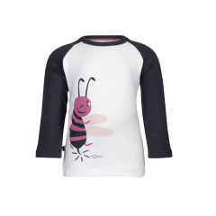 Camiseta Manga Longa Noeser Billy Branca/Rosa - 62/68 cm