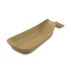 Descanso de colher reto na cor ocre, feito de cerâmica, marca ceraflame