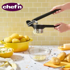 Espremedor Amassador Batata Inox Profissional Preto Chefn - comprar online