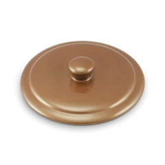 tampa de cerâmica cobre para caçarola com pegador em formato bolinha
