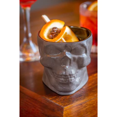 Copo De Cerâmica Para Drinks Caveira Old Skull Grafite Ceraflame Decor na internet