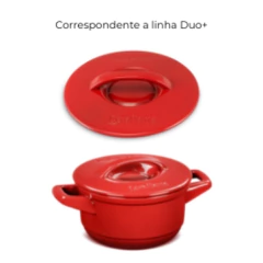 Tampa de cerâmica vermelha para panela Duo+ de 24cm da Ceraflame, com design elegante e funcional.
