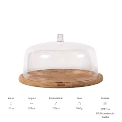 Prato De Bolo/Boleira 27,5cm C/ Cúpula Sense OU - comprar online