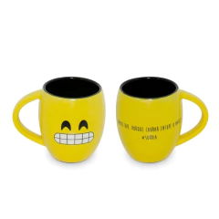 Caneca De Cerâmica Diverticon 300ml Ceraflame Gourmet Amarela/Preto SORRIA