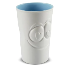 Copo De Cerâmica 500ml Zé In Love Mondoceram Branco Fosco/Azul Bebe - comprar online