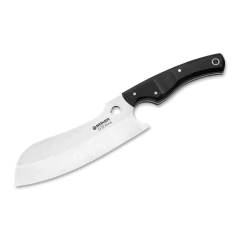 Faca De Cozinha modelo Santoku, com lâmina de aço inox e cabo de micarta, da marca böker