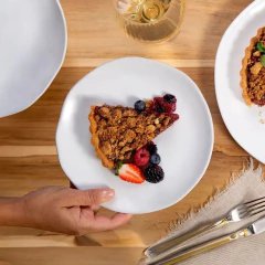 Conjunto C/ 6 Pratos De Sobremesa Orgânico New White 19,5cm Porto Brasil na internet