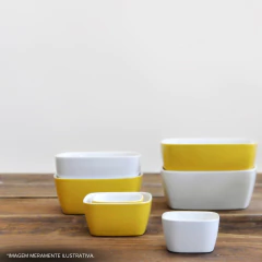 Tigela Quadrada De Cerâmica 10cm 200ml Ceraflame Gourmet Branco - comprar online