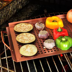 Imagem do Grelha Assadeira Bandeja Churrasqueira Legumes Cobre Prana