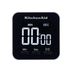 Temporizador digital magnético KitchenAid com tela que exibe minutos e segundos.