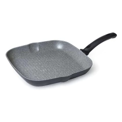 Frigideira Grill Retangular Antiaderente Em Alumínio Capri Granitium 28cm Ballarini
