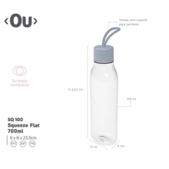 Garrafa Para Água Squeeze Liv Flat 700ml Preta OU - comprar online