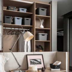 Caixa Organizadora Cube M 18 Litros C/ Tampa Chumbo - comprar online