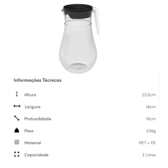 Jarra Belly 2L Preto OU - comprar online