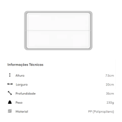 Organizador Gavetas Logic 2 Seções 35x20x7,5cm Natural OU - comprar online