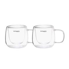 Conjunto C/ 2 Xícaras De Café Parede Dupla Com Alça 100ml Bugatti