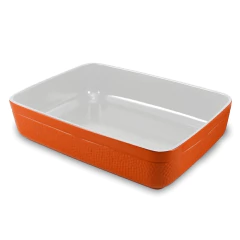 Assadeira Travessa Martelada 30,5x23x7cm 3000ml Laranja Ceraflame Gourmet