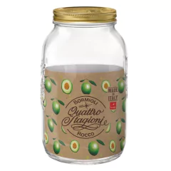 pote de vidro grande redondo com tampa de metal fechado 