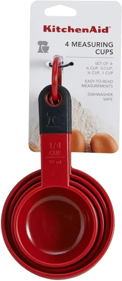 Conjunto 4 Xícaras Medidoras Vermelho/Preto KitchenAid na internet