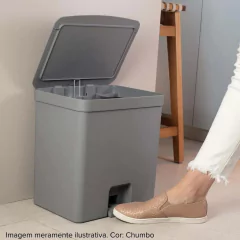 Lixeira Com Pedal Trium 20 Litros Chumbo - loja online