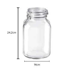 um pote de vidro hermético fechado com suas medudas correspondentes