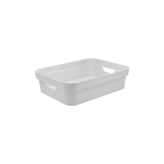 Caixa Organizadora Cube P Baixa 4,8 Litros Branco