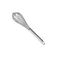 um batedor de arame de aço inox para bater ovos (fouet)