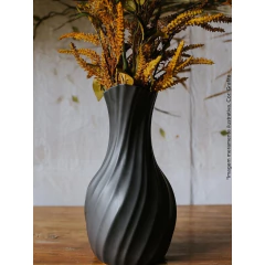 Vaso De Cerâmica Godê 32cm Grafite Ceraflame Decor - comprar online