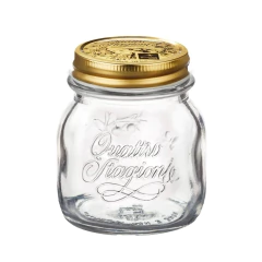 pote de vidro fechado com tampa de metal