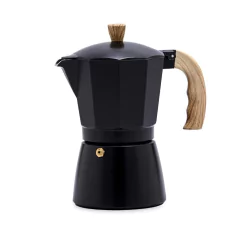 Cafeteira Italiana Moka De Alumínio P/ 06 Xicaras Preta Oxford