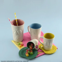 Caneca De Cerâmica 150ml Zé Tolerância Ceraflame Gourmet Branco Fosco/Amarelo Pirulito na internet