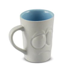 Caneca De Cerâmica 70ml Zé Tolerância Ceraflame Gourmet Branco Fosco/Azul Bebe
