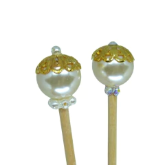 Kit C/ 2 Varetas Decorada 35cm Para Difusor De Aromas Dourada Mels Brushes
