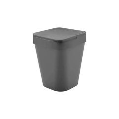 lixeira quadrada chumbo de polipropeno com tampa de abertura manual 