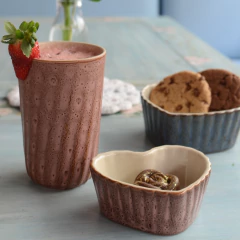 Tigela Ramequin Coração 13cm 350ml Ceraflame Gourmet Rosa Orgânico na internet